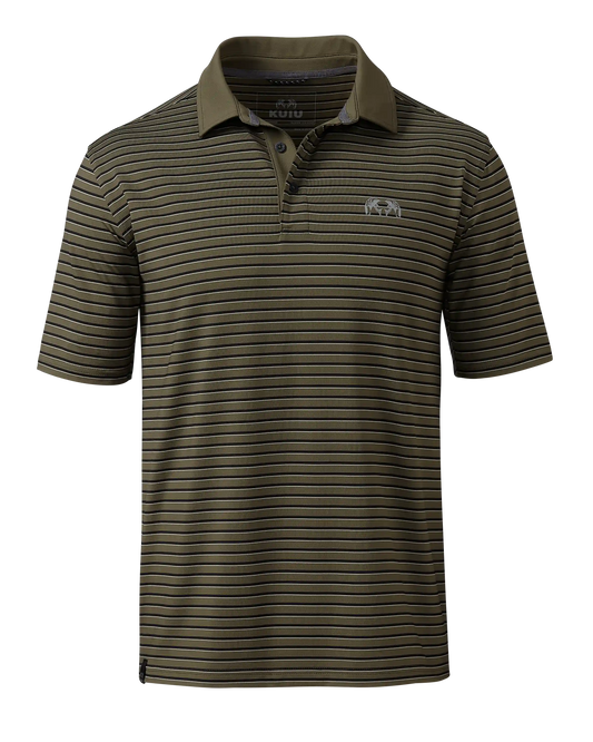 KUIU Performance Polo Stripe | Evergreen Stripe