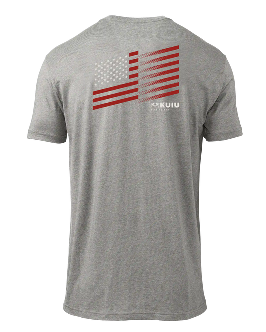 KUIU Retro Flag Fade T-Shirt | Heather Grey